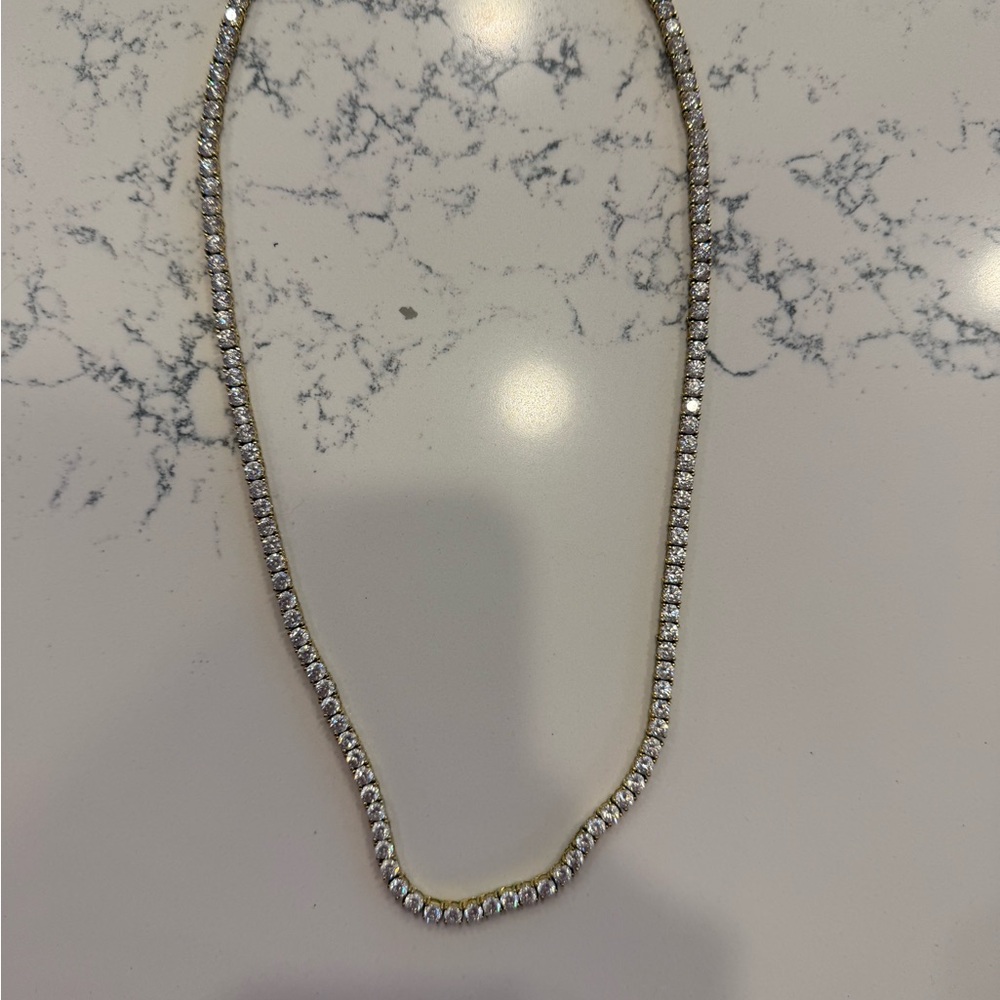 22” Diamond Tennis Necklace in Yellow Gold from GLd
